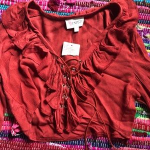 Long sleeve crop top blouse